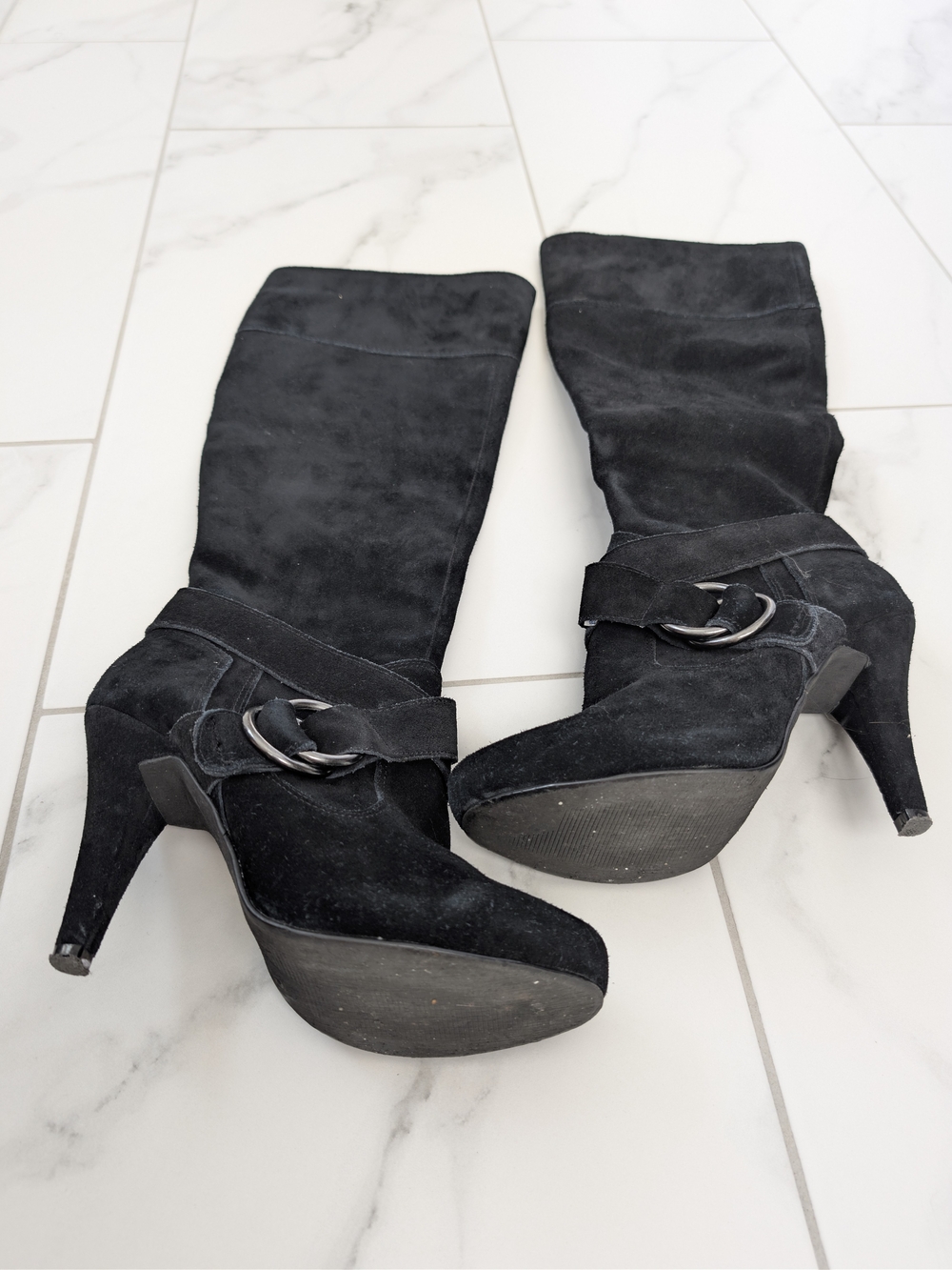 Black Knee High Boots US 9
